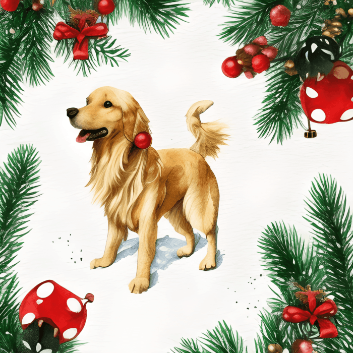 Golden retriever christmas decor outdoor