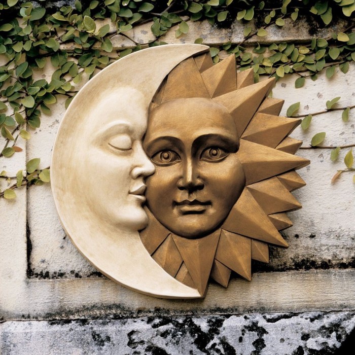 Outdoor sun moon decor