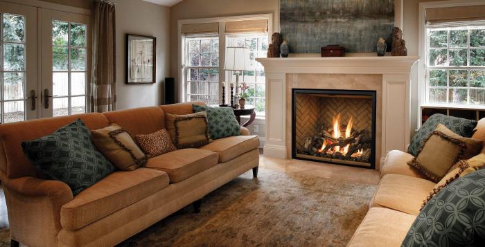 Decor for living room with fireplace