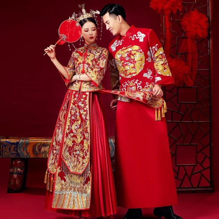 Red chinese wedding dresses