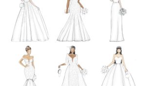 Simple wedding dress drawings