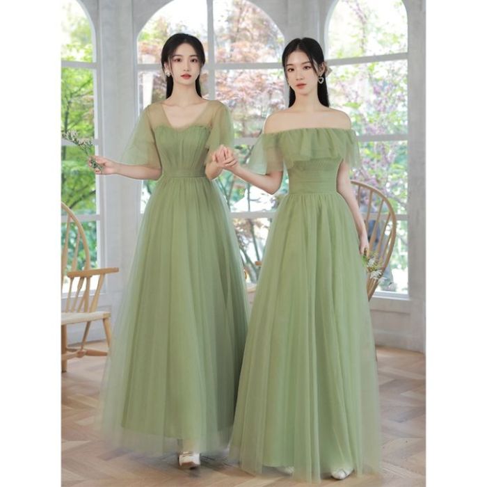 Sage color wedding guest dress