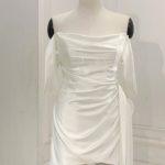 Satin short wedding dress