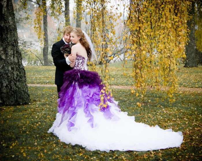 Purple princess wedding dress