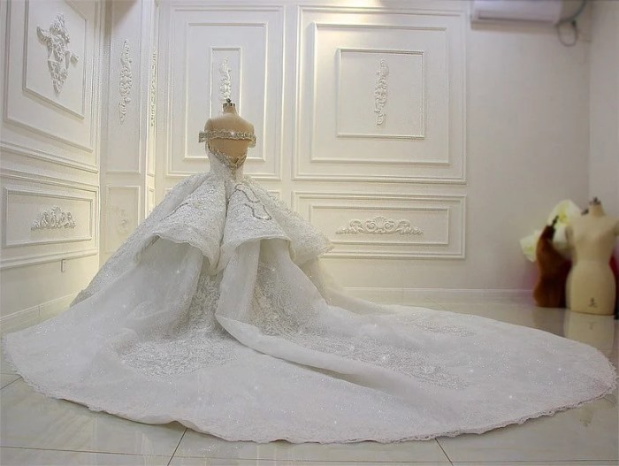 Wedding dresses white dress gown ball bride luxury gowns lace sleeve royal vestido long rhinestones