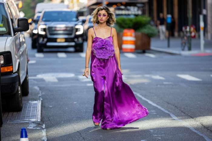 Purple fall wedding guest dress