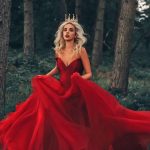 Ruby red wedding dress