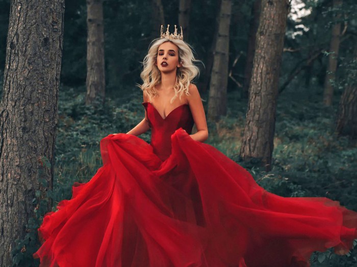 Ruby red wedding dress