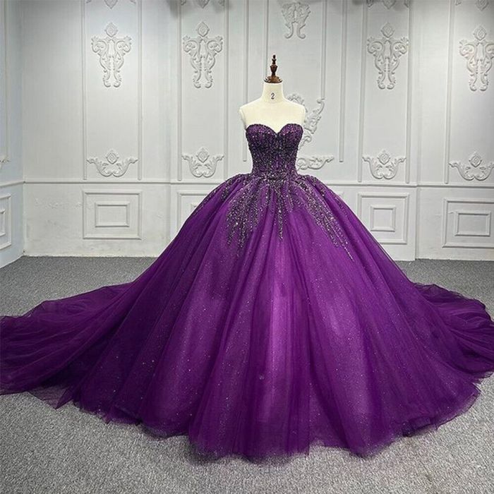 Purple princess wedding dress